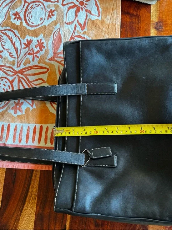 Coach Black Leather Men's Briefcase Tote with Dual Handles - Picture 6 of 7